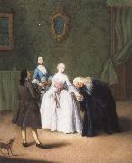 Pietro Longhi A Nobleman Kissing a Lady-s Hand oil painting on canvas